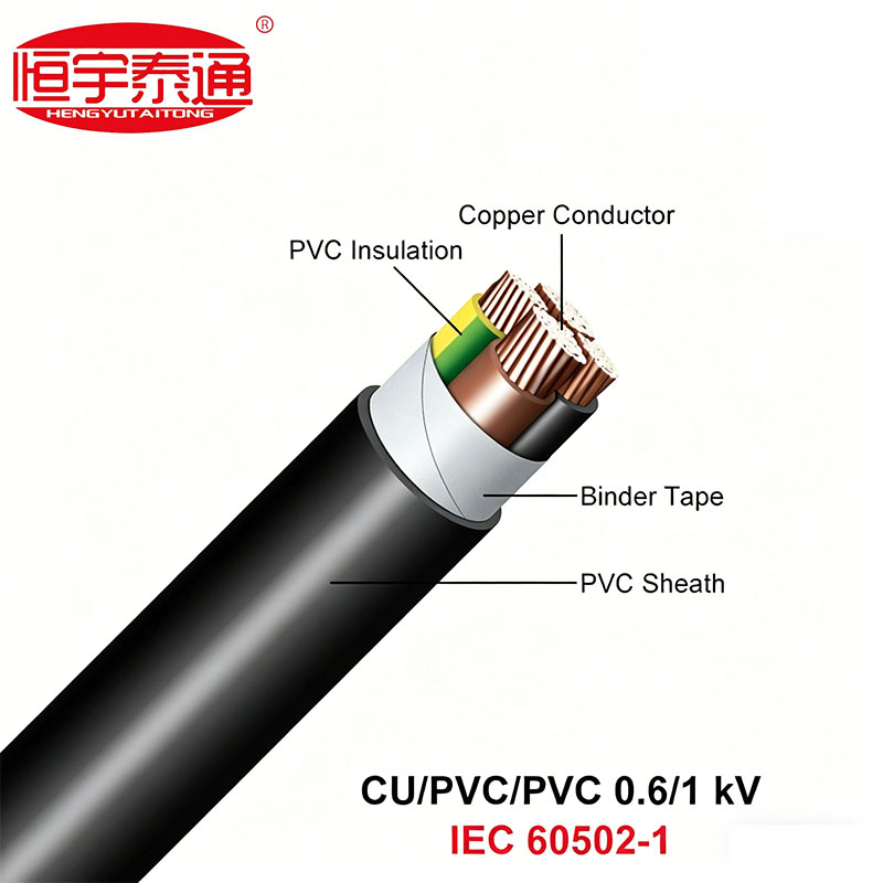 NYY Nízkonapěťový měděný vodič s PVC izolací napájecí kabel